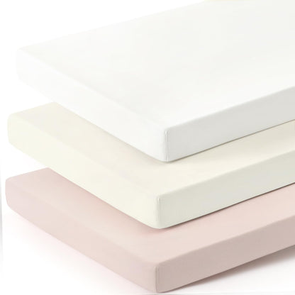 GRSSDER Stretch Ultra Soft Jersey Knit Fitted Pack n Play Playard Sheets Set 2 Pack，Fits Portable/Mini Cribs Sheets, Playards Mattress Pads, Stylish Watercolor Animals for Baby, Mint Green