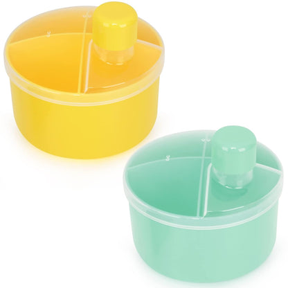 Accmor Formula Dispenser On The Go, Non-Spill Rotating Four-Compartment Formula Container to Go, Milk Powder Snack Storage Container for Infant Toddler Travel Outdoor, Green