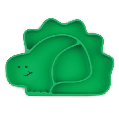 Bumkins Disney Toddler and Baby Suction Plate, Silicone Grip Dish, Baby Led Weaning, Kids Feeding Supplies, Non Skid Sticky Bottom, Platinum Silicone, for Children Ages 6 Months Up, Toy Story Alien