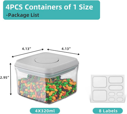 Ankou Formula Container - 1700ml Airtight Formula Dispenser One Button Handy Milk Powder Container BPA-Free Storage Containers with Scoop and Scraper Transparent 730g