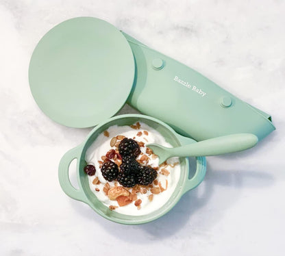 Bazzle Baby Silicone Suction Bowls with Suction Lid and Spoon | 3-piece set | BPA Free Silicone | Perfect for 4-36 Months.