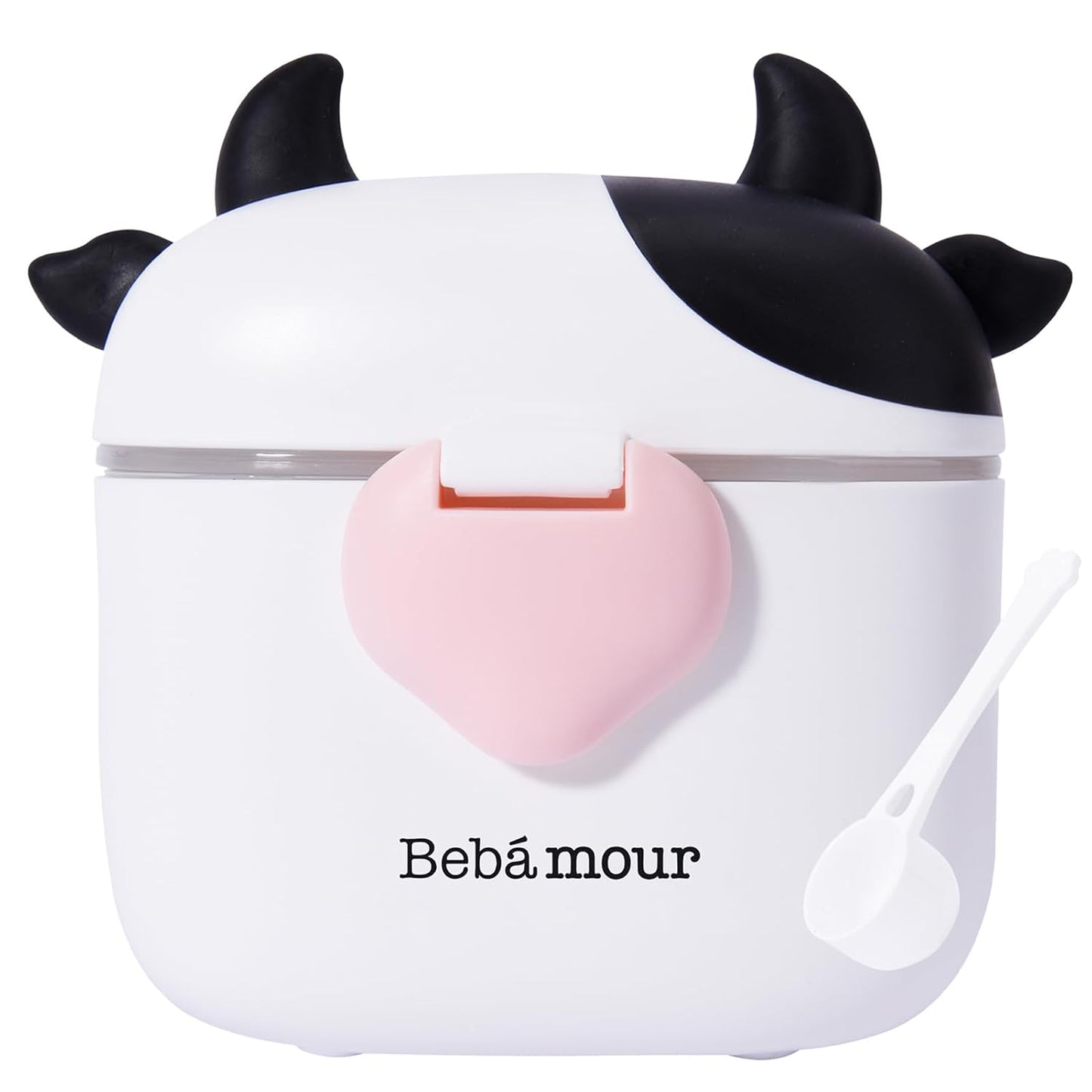 Bebamour Baby Formula Dispenser, BPA Free Portable Milk Powder and Candy Fruit Snack Storage Container with Scoop and Leveller for Travel, 450 ML, Green Cow