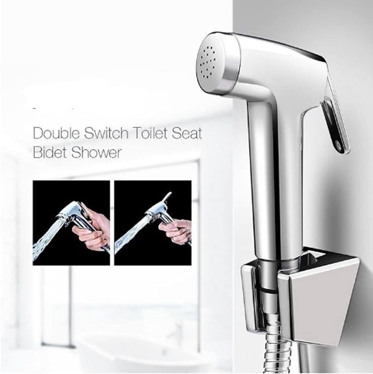 2 Pieces Bidet Sprayer Head Replacement for Toilet Cloth Diaper Shattaf Hand held Bidet Rinse Spray Head Replacement Chrome（only Sprayer）