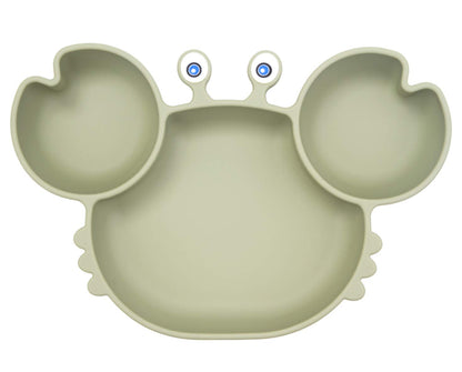 Linowos Silicone Suction Plate for Toddlers - Self Feeding Training Divided Plate Dish and Bowl for Baby and Toddler, Fits for Most Highchairs Trays, BPA Free Microwave Dishwasher Safe