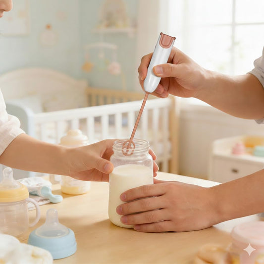 MAGICLULU Handheld Electric Baby Formula Mixer with 2 Stirring Sticks, Portable Small Drink Milk Powder Mixer for Bottle Protein Powder Coffee Travel Office Home Stirrer Supply