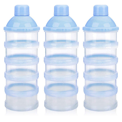 Accmor Formula Dispenser On The Go, 5 Compartments Stackable Formula Container for Travel, Baby Milk Powder Kids Snack Container, BPA Free