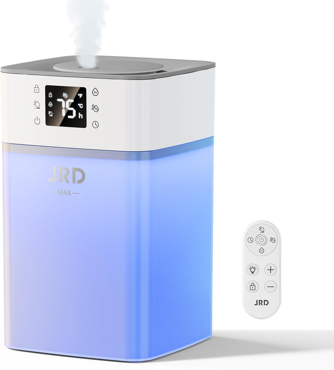 JRD 4L Humidifiers for Bedroom, Cool Mist Humidifier for Large Room, 40H Runtime, 360° Nozzle, Night Light for Home, Office, Baby Nursery, Plants（Black）