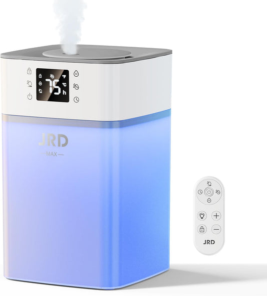 JRD 4L Humidifiers for Bedroom, Cool Mist Humidifier for Large Room, 40H Runtime, 360° Nozzle, Night Light for Home, Office, Baby Nursery, Plants（Black）
