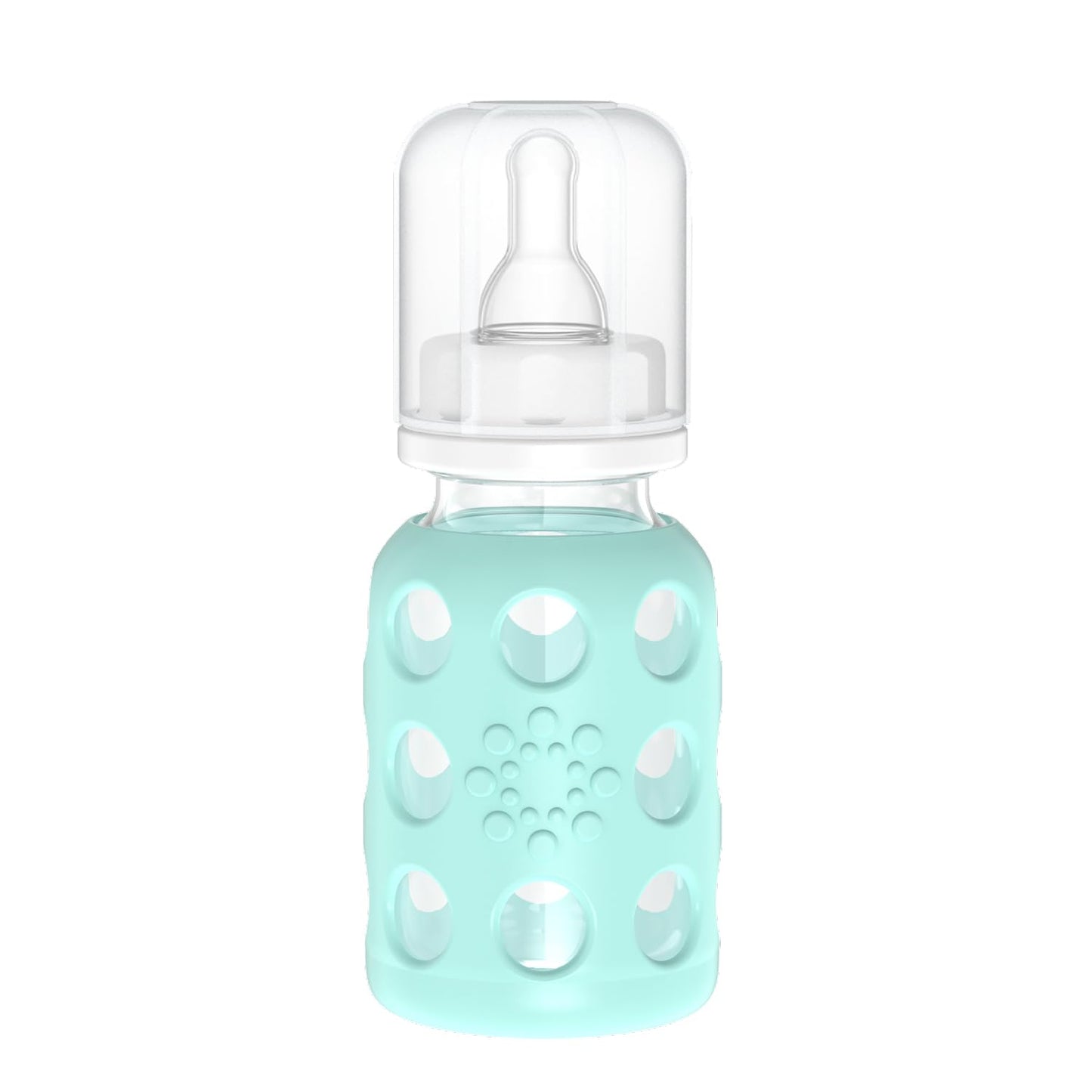 Lifefactory Glass Baby Bottle with Stage 1 Nipple and Protective Silicone Sleeve Cantaloupe, 4 Oz