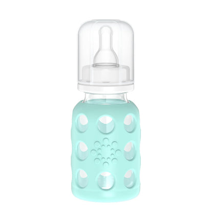Lifefactory Glass Baby Bottle with Stage 1 Nipple and Protective Silicone Sleeve Cantaloupe, 4 Oz