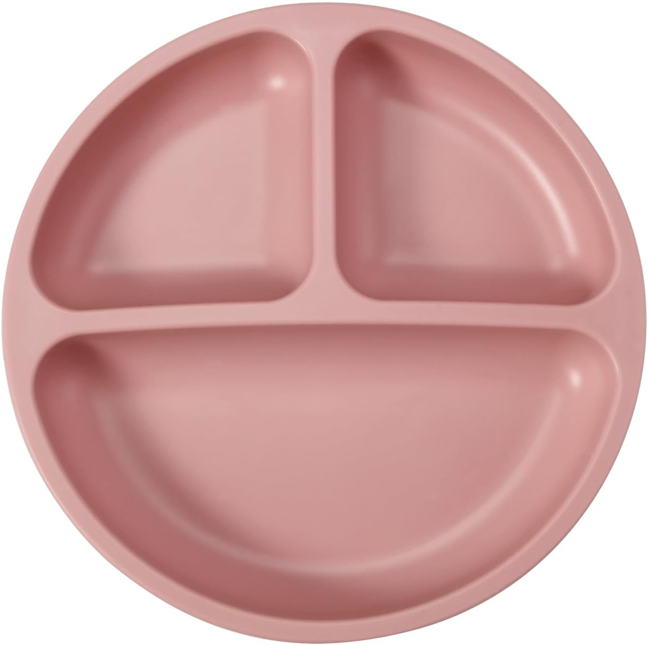PandaEar 2 Pack Toddler Divided Suction Plates with 2 Spoons 2 Forks for Babies | Silicone Baby Led Weaning Supplies Self Feeding Eating Utensils | BPA-Free Baby Feeding Set - Pink