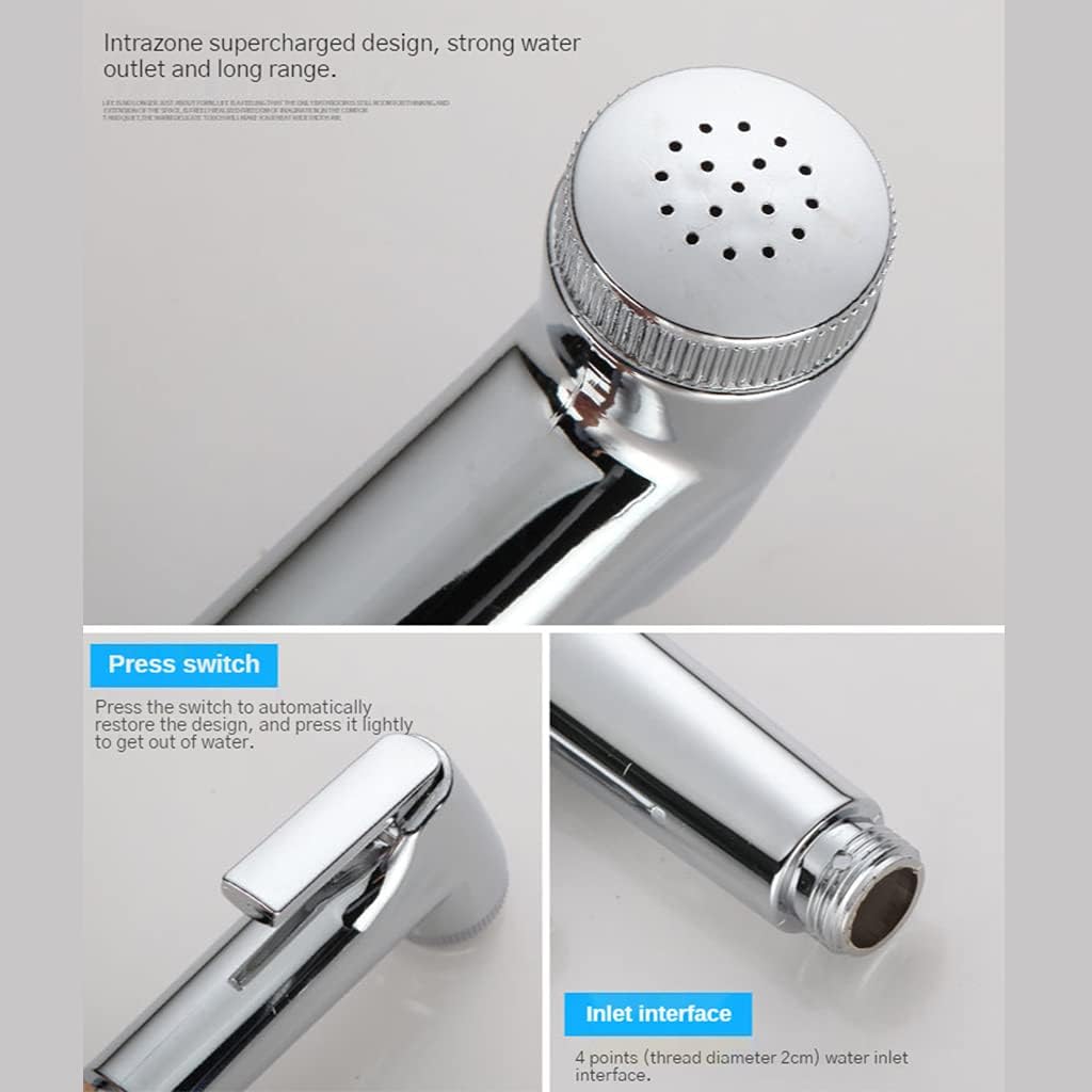 Portable Bidet Sprayer Set with Spring Hose & Holder - Warm Water Handheld for Toilet & Cloth Diaper Sprayer