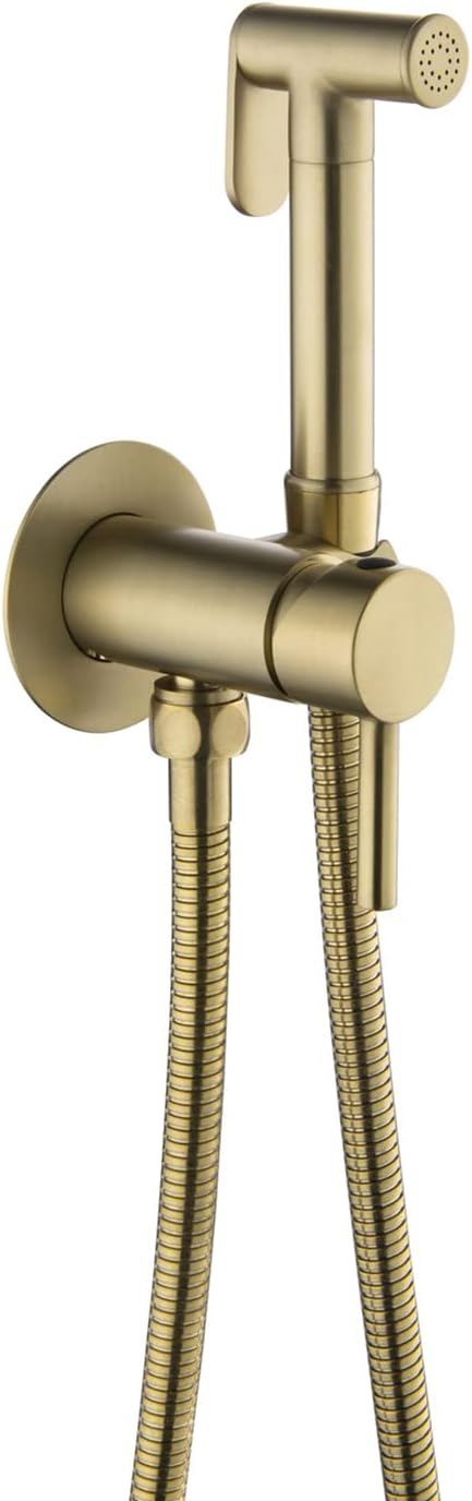 Bidet Sprayer for Toilet, Wall Mounted Hot and Cold Bidet Faucet, Handheld Cloth Diaper Sprayer Kit,Chrome(Gunmetal Gray)