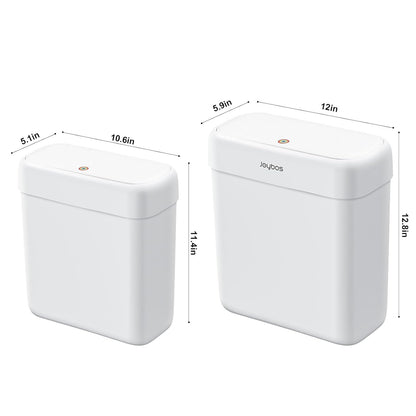 funest Bathroom Small Trash Can with Lid,10L / 2.7 Gallon Slim Garbage Bin Wastebasket with Press Top Lid for Bedroom,Rv,Office,Kitchen,Craft Room