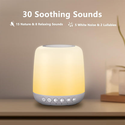 White Noise Machine Easysleep Baby Sound Machine for Sleeping with 12 Night Light Colors 30 Soothing Sounds 4 Timer Portable Sleep Machine for Baby Adults, Smart App Control, Touch Control