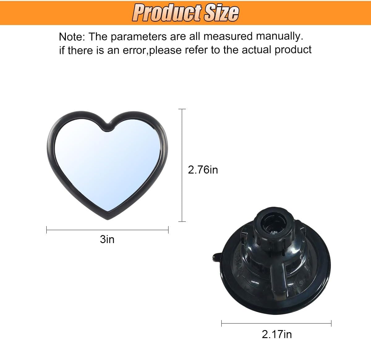 Baby Car Mirror Rear Facing, Wide Angle Convex Back Seat Mirror, 360° Adjustable Clip-On Car Interior Baby Mirror, Shatterproof & No Tools Installation, Universal for Cars SUVs Trucks(Clip)