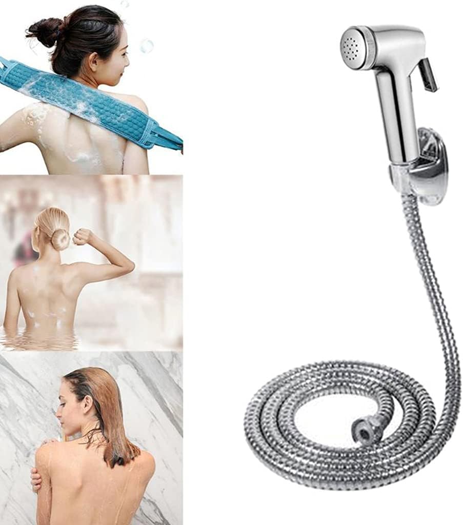 Portable Bidet Sprayer Set with Spring Hose & Holder - Warm Water Handheld for Toilet & Cloth Diaper Sprayer
