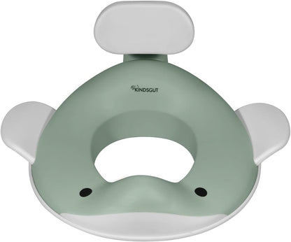 Kindsgut Whale Potty Training Seat for Toddlers – Kids Toilet Seat with Backrest, Non-Slip, Fits Round & Oval Toilet Seats, Designed in Germany, Peach