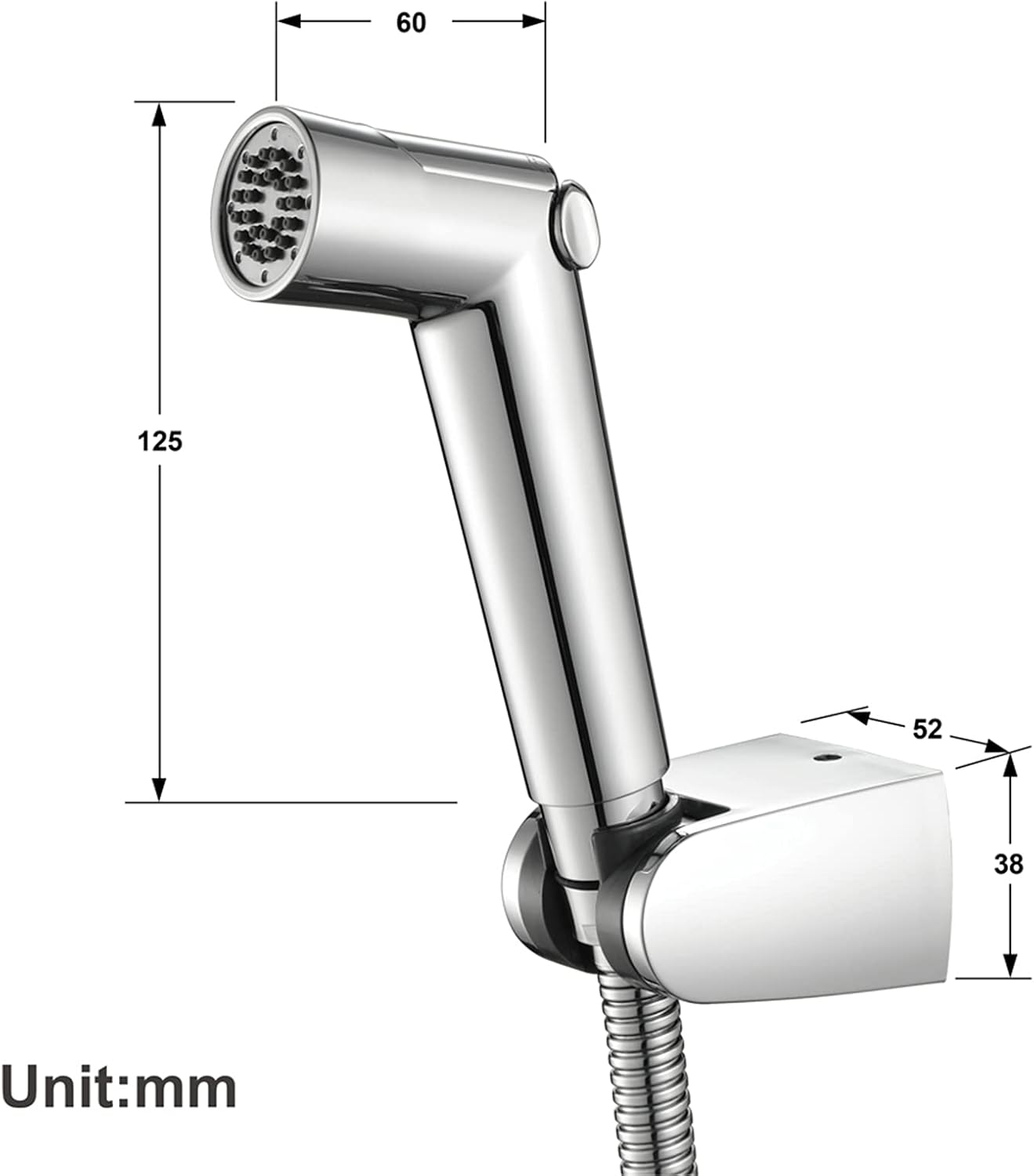 HandheldSprayer Kit Cloth Diaper Sprayer ABS Round ShapeSprayer for Toilet for Toilet-Adjustable Water Pressure Control withHose for Feminine Wash and Bracket,Chrome d(Chrome D)