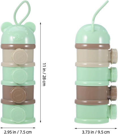 Kisangel 4 Layers Milk Powder Box Portable Formula Dispenser Large Capacity Infant Milk Storage Container for Baby Travel Feeding