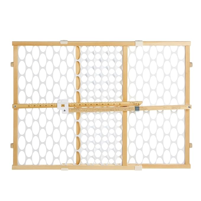 Toddleroo by North States - Quick-Fit Oval Mesh Wooden Baby Gate: Pressure Mounted Baby Gate for Doorways - Adjustable 26.5 to 42 Inches Wide - 23 Inches Tall