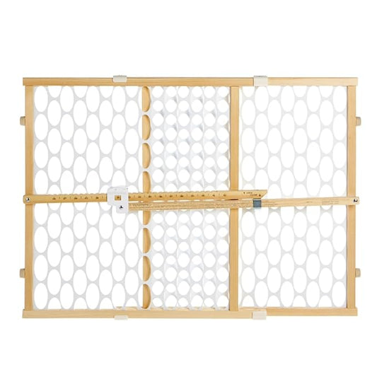 Toddleroo by North States - Quick-Fit Oval Mesh Wooden Baby Gate: Pressure Mounted Baby Gate for Doorways - Adjustable 26.5 to 42 Inches Wide - 23 Inches Tall