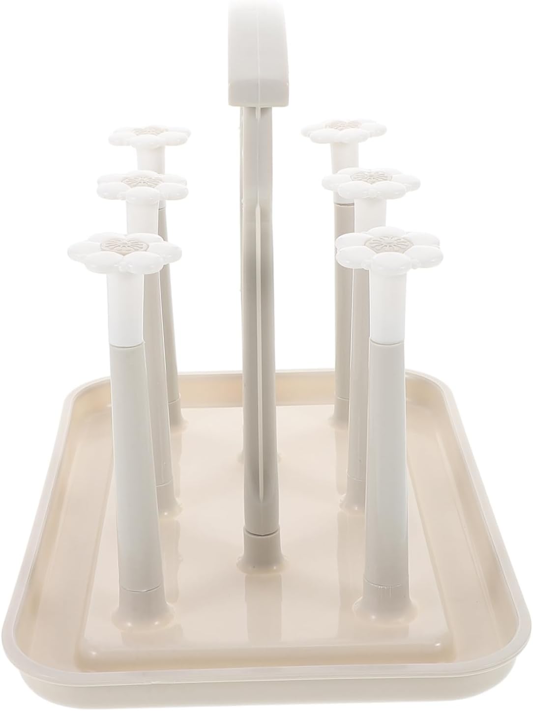 Toyvian Space Saving Baby Bottle Drying Rack with Cup Holder for Countertop Portable Baby Bottle Drain Rack for Kitchen and Nursery Organization