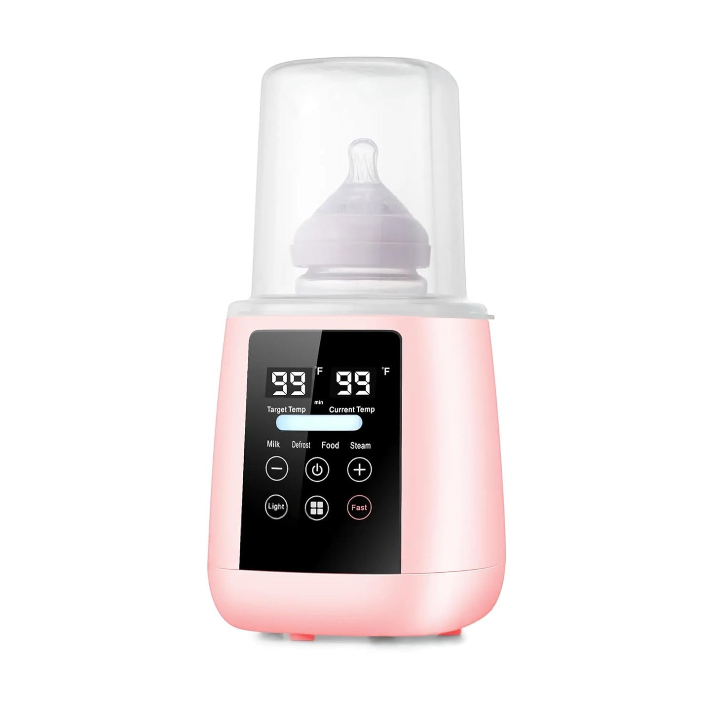 Baby Bottle Warmer, 3-in-1 Milk Warmer, Defrosts Frozen Breastmilk, LED Display, Night Light, Steam Sterilizer, Adjustable Temp, Perfect for Formula, Food Jars, Newborn Gift (White)