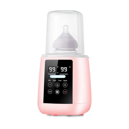 Baby Bottle Warmer, 3-in-1 Milk Warmer, Defrosts Frozen Breastmilk, LED Display, Night Light, Steam Sterilizer, Adjustable Temp, Perfect for Formula, Food Jars, Newborn Gift (White)