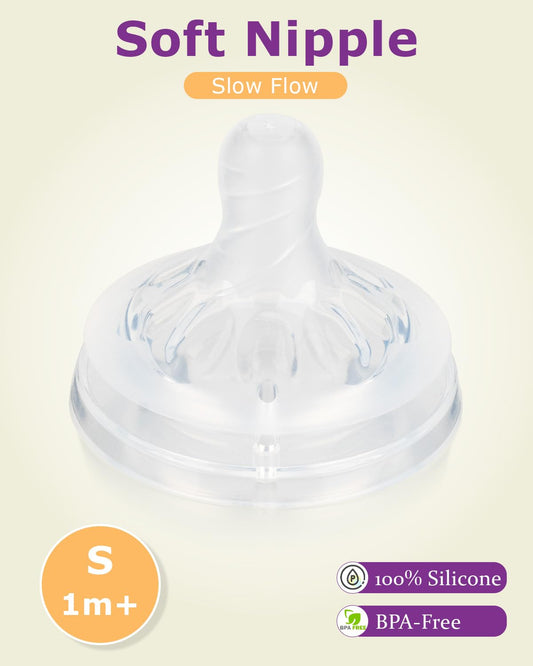 Silicone Bottle Nipples for Philips Avent Natural Baby Bottles,Size 5 Nipple,6m+,Flast Flow, 6 Count