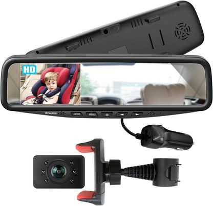 Baby Car Mirror Monitor, VECLESUS 1080P HD Rear Facing Baby Car Camera with 4.3” Baby Car Monitor, Easy Installation Baby Car Back Seat Camera for Baby Car Travel Safety for Car, SUV, Pickup
