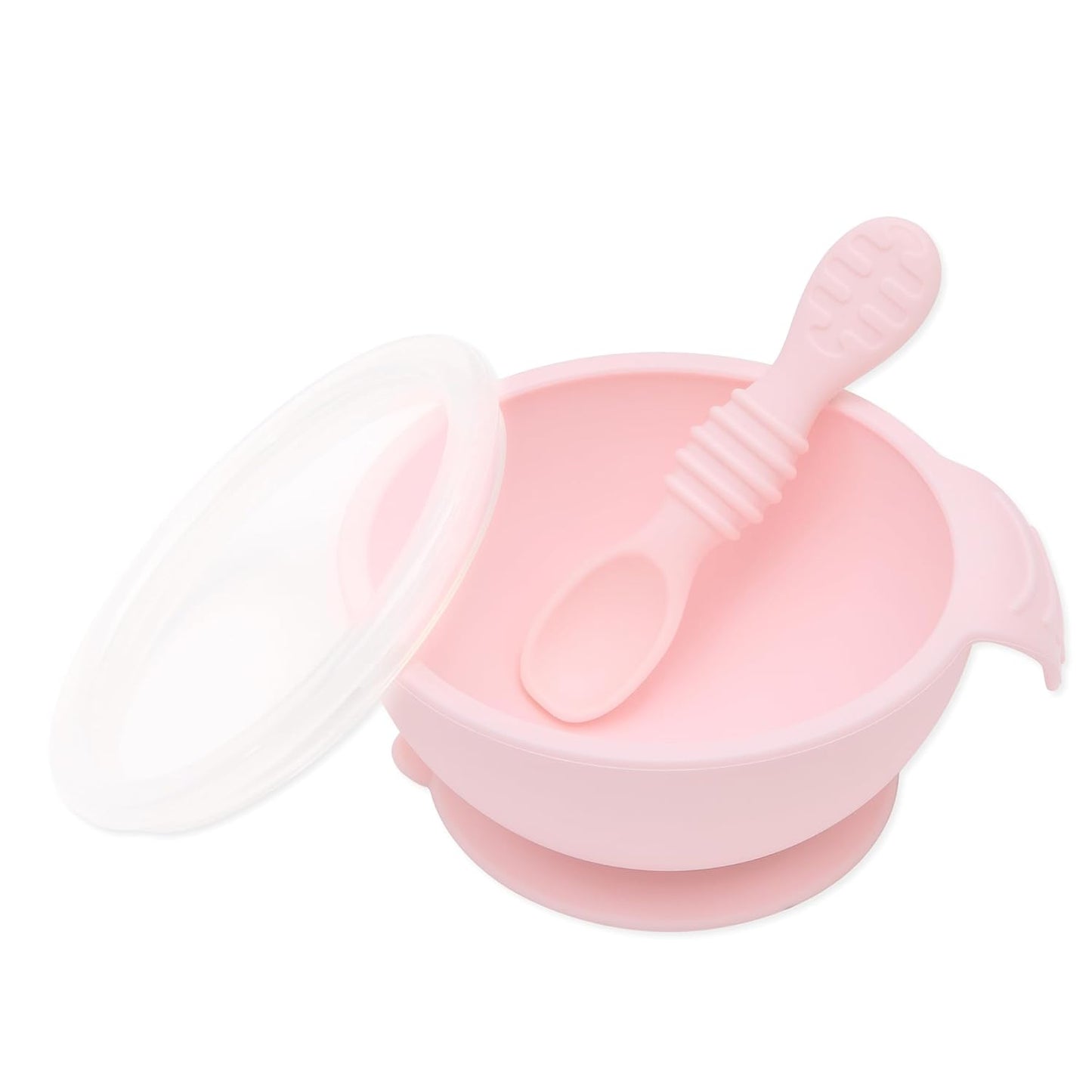 Bumkins Baby Bowl, Silicone Feeding Set with Suction for Baby and Toddler, Includes Spoon and Lid, First Feeding Set, Training Essentials for Baby Led Weaning for Babies 4 Months Up, Sage