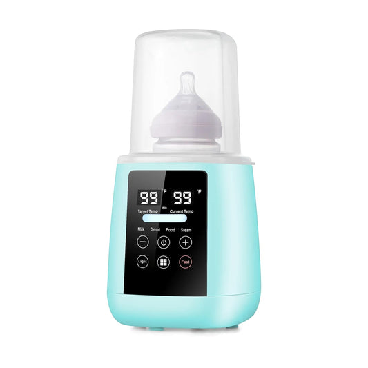 Baby Bottle Warmer, 3-in-1 Milk Warmer, Defrosts Frozen Breastmilk, LED Display, Night Light, Steam Sterilizer, Adjustable Temp, Perfect for Formula, Food Jars, Newborn Gift (White)
