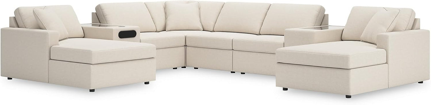 Signature Design by Ashley Modmax Coastal Press-Back Swivel Glider Rocker Recliner with Machine Washable Cover, Hidden Storage Compartments and 2 Bolster Pillows, Beige - Colors A