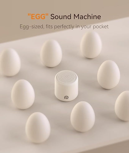 Dreamegg Travel White Noise Machine - Portable Sound Machine for Baby Adults, Travel Sound Machine for Sleep, 16 Nature Sound, Timer, White Noise Machine for Sleeping Gift, 2 Pack, White&Wood