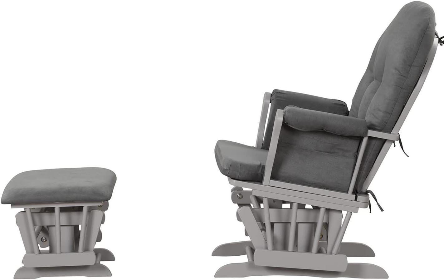 Angel Line Grayson Glider and Ottoman, Black w/Beige Cushion