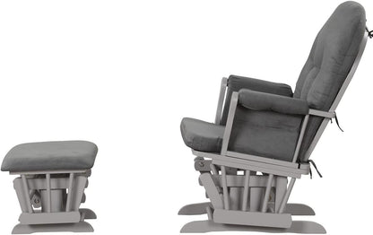 Angel Line Grayson Glider and Ottoman, Black w/Beige Cushion