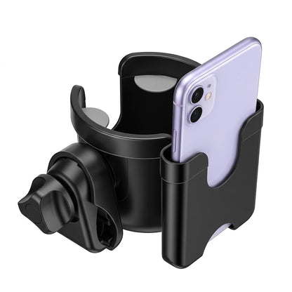 Suranew Adjustable Stroller Cup Holder with Phone Holder for Baby Stroller for Family Members, Walker Purple