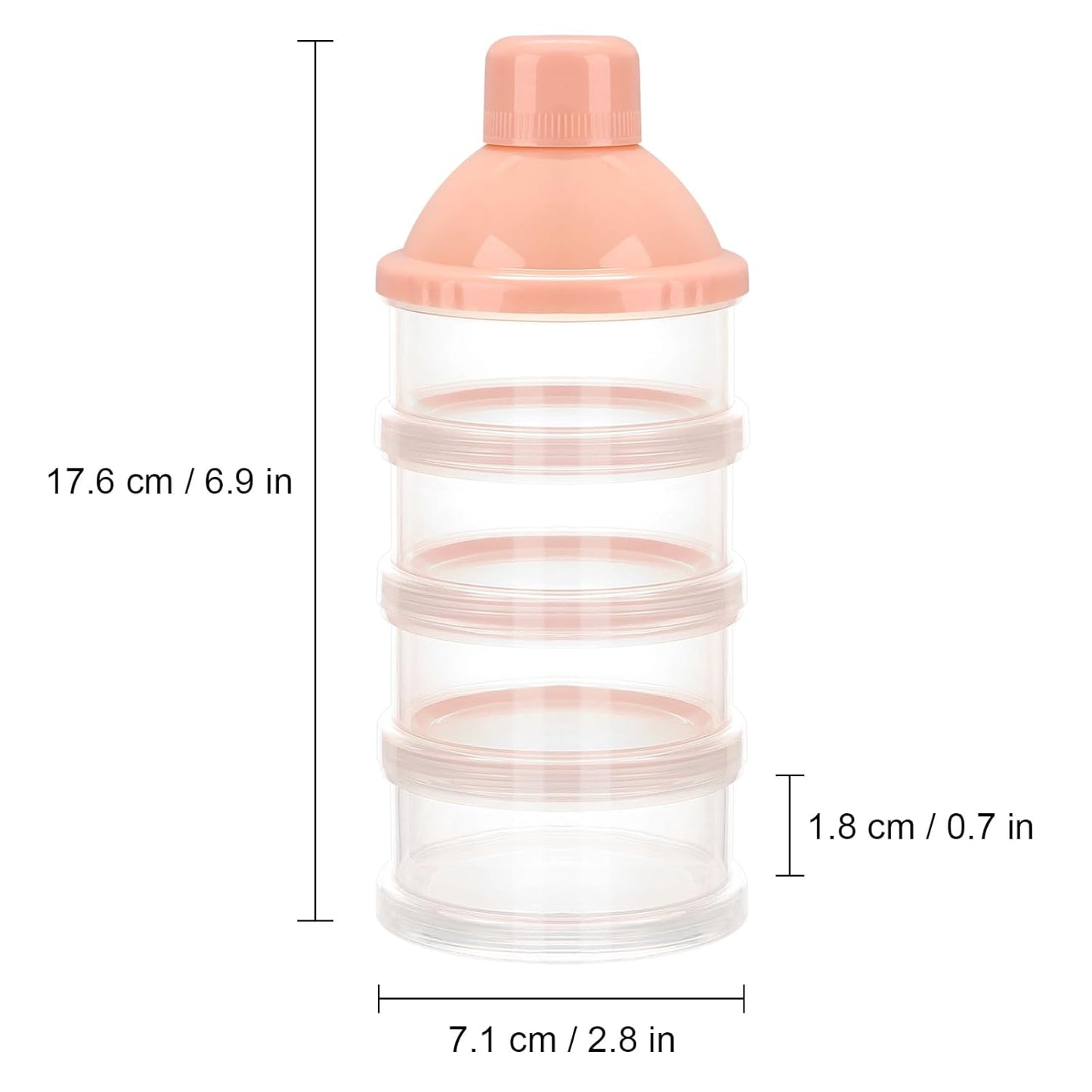 Accmor Formula Dispenser On The Go, 4 Compartments Stackable Formula Container for Travel, Baby Milk Powder Kids Snack Container, BPA Free ﻿