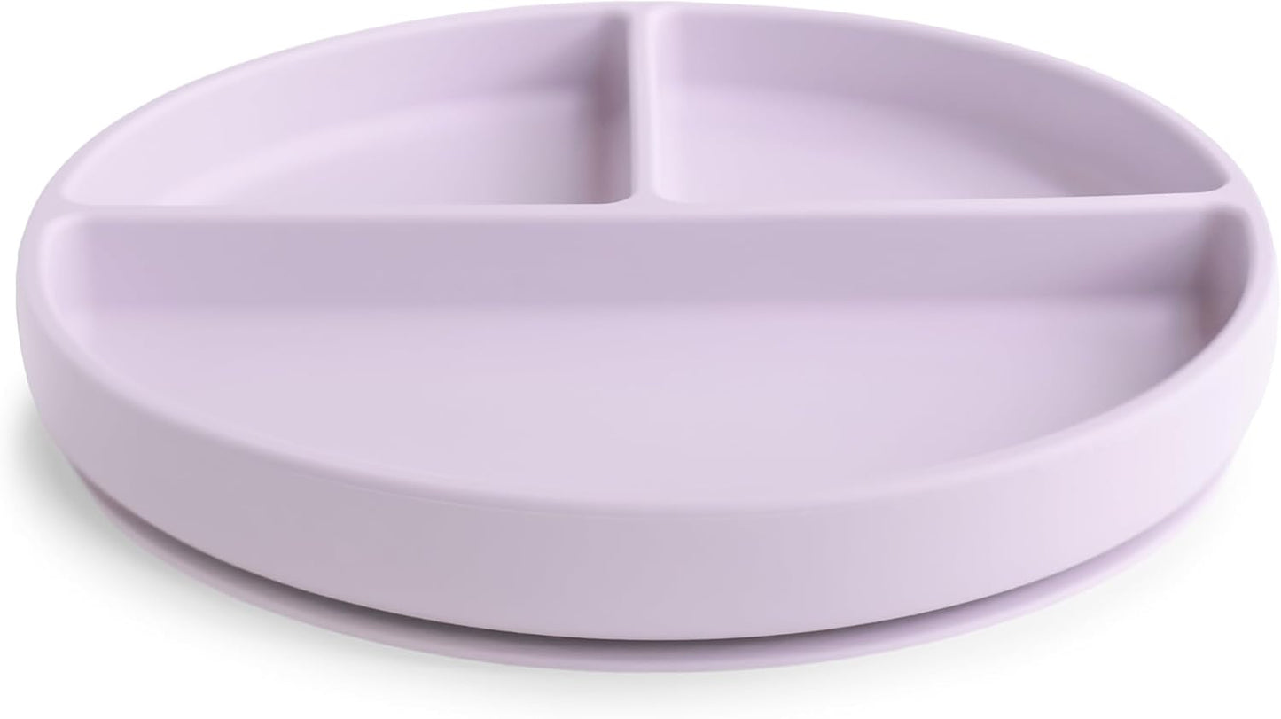mushie Silicone Suction Plate | BPA-Free Non-Slip Design (Soft Lilac)