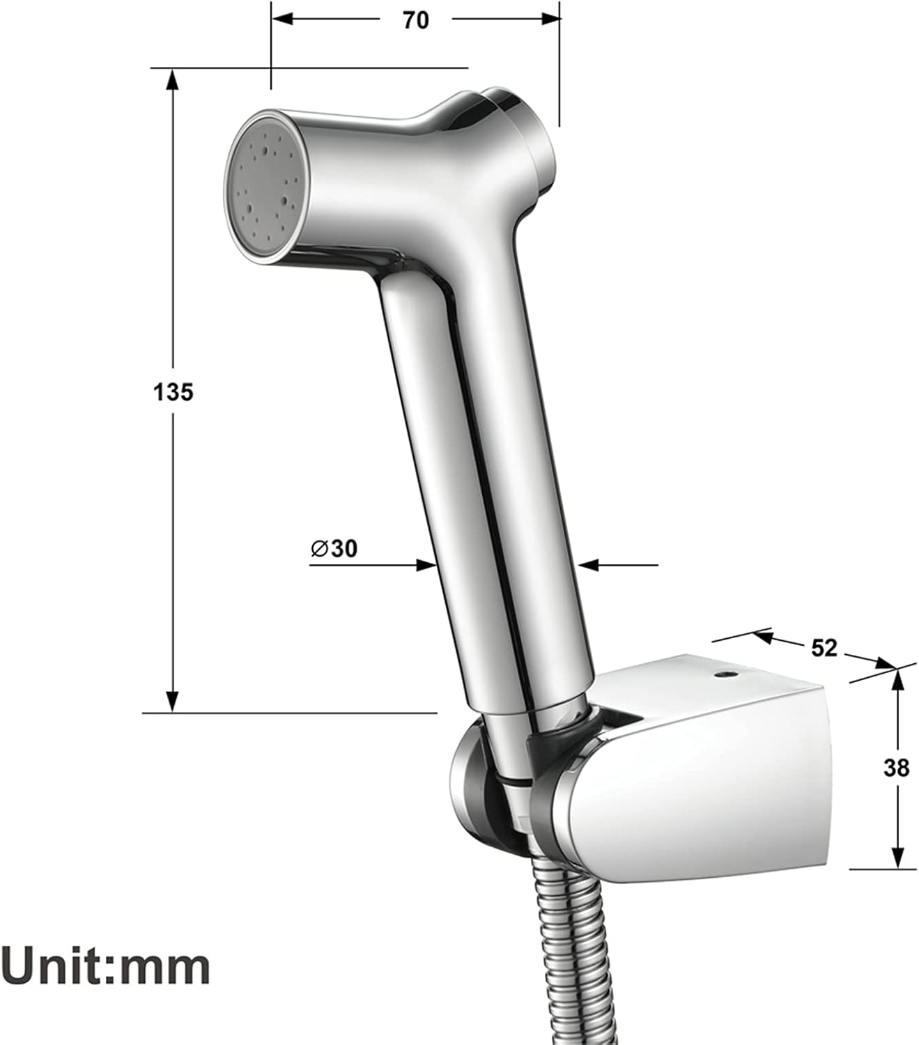 HandheldSprayer Kit Cloth Diaper Sprayer ABS Round ShapeSprayer for Toilet for Toilet-Adjustable Water Pressure Control withHose for Feminine Wash and Bracket,Chrome d(Chrome D)