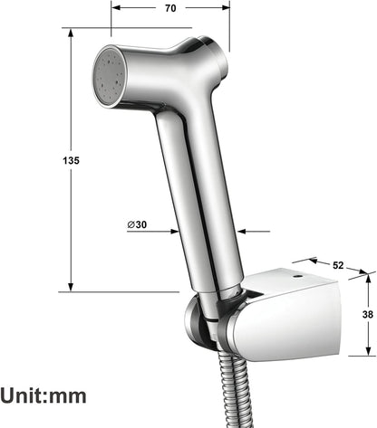 HandheldSprayer Kit Cloth Diaper Sprayer ABS Round ShapeSprayer for Toilet for Toilet-Adjustable Water Pressure Control withHose for Feminine Wash and Bracket,Chrome d(Chrome D)