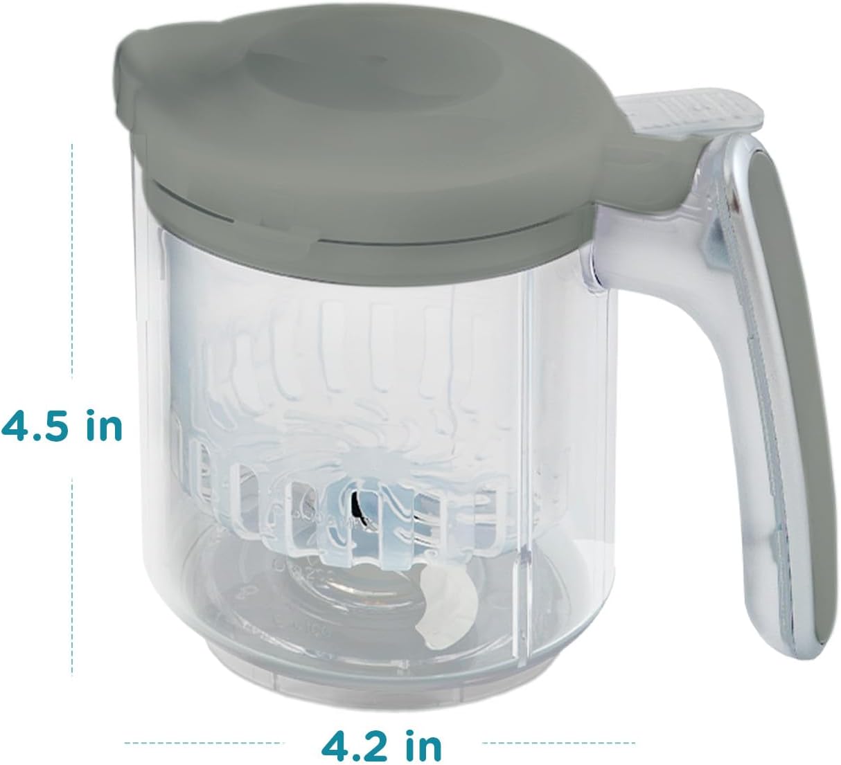 Replacement Stirring Cup & Blade with Steaming Basket for EVLA'S Baby Food Maker - Gray