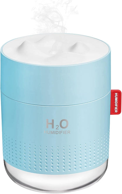 Portable Mini Humidifier, 500ml Small Cool Mist Humidifier, USB Personal Desktop Humidifiers for Baby Bedroom Travel Office Home, Auto Shut-Off, 2 Mist Modes, Super Quiet, White