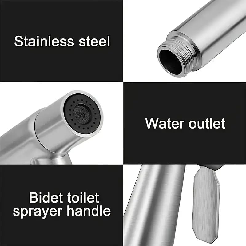 Handheld Toilet Bidet Sprayer Kit – High-Pressure Stainless Steel Hose for Personal Hygiene, Feminine Care & Cloth Diaper Cleaning