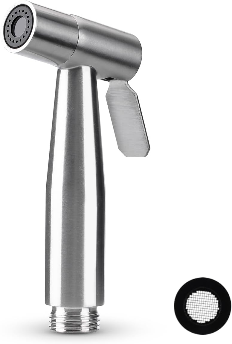 Handheld Bidet Sprayer for Toilet Kit,Stainless Steel Muslim Shower Toilet Bidet Faucets Attachment Set with T-Valve,Adjustable Water Pressure,Toilet Hose Sprayer,Cloth Diaper Spraye for Baby Wash