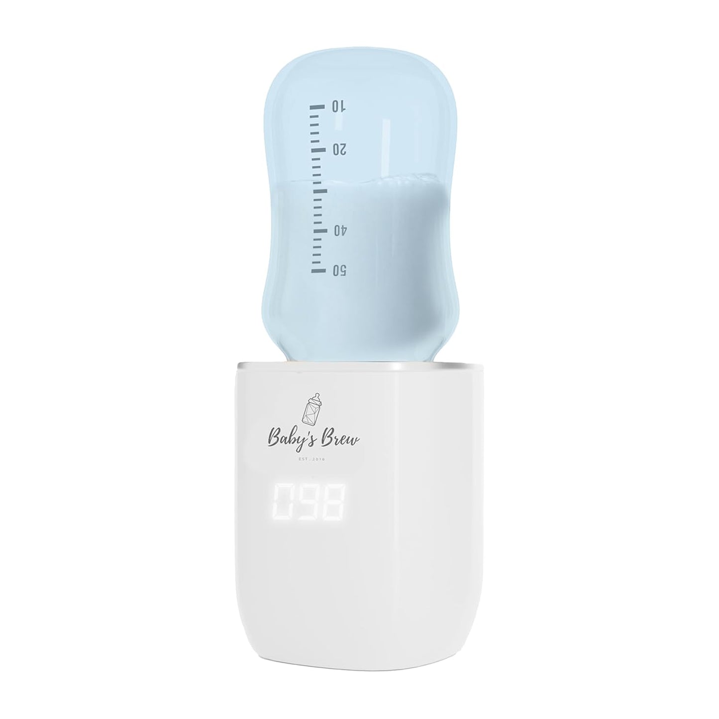 Baby's Brew Portable Bottle Warmer – Cordless Baby Bottle Warmer for Breastmilk & Formula, Rechargeable Travel Milk Warmer, Leak-Proof, Compact, Blue, Adapter Not Included