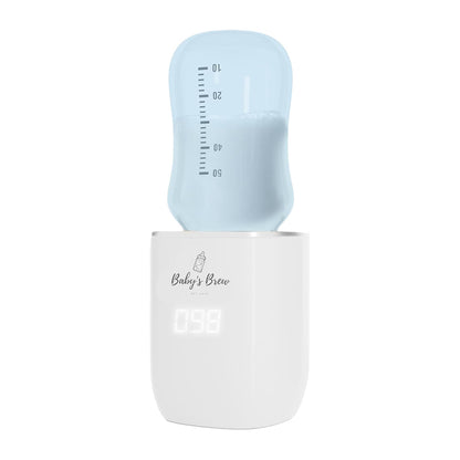 Baby's Brew Portable Bottle Warmer – Cordless Baby Bottle Warmer for Breastmilk & Formula, Rechargeable Travel Milk Warmer, Leak-Proof, Compact, Blue, Adapter Not Included