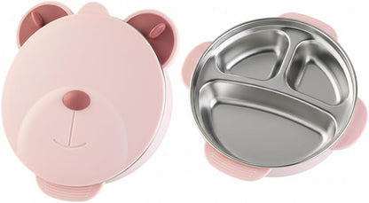 I love D&M Baby Toddler Food-Grade 316 Stainless Steel Bowl with Insulated Lid Strong Suction Leak-Resistant BPA Free Easy to clean (no utensil, Placid Blue)