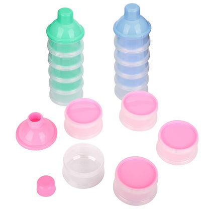 Accmor Formula Dispenser On The Go, 5 Compartments Stackable Formula Container for Travel, Baby Milk Powder Kids Snack Container, BPA Free